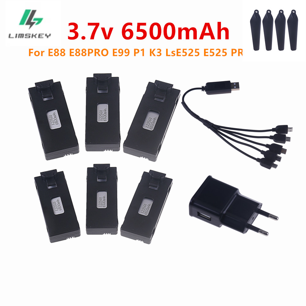 Drone Rc E99 K3 - 3.7V 6500Mah Lipo Battery and Charger