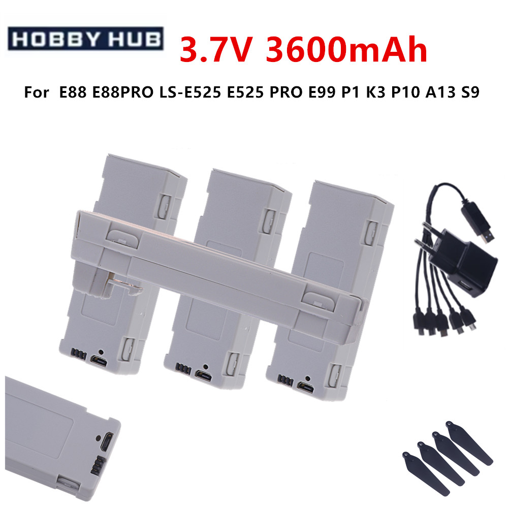 Drone Rc E99 K3 - 3.7V 3600mAh Rechargeable Li-ion Battery or