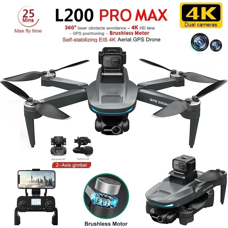L200 PRO MAX Drone 4K 2-Axis P - Drone Rc Gps บทวิจารณ์และราคา