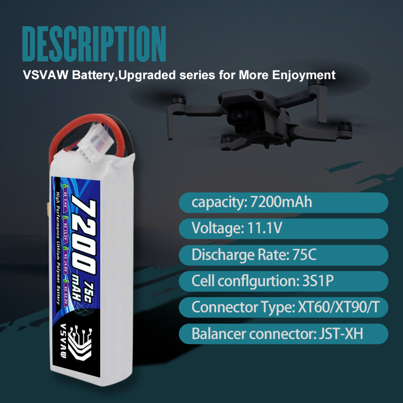 VSVAW 3S Lipo Battery 11.1V 72 - Drone Rc Board บทวิจารณ์และราคา