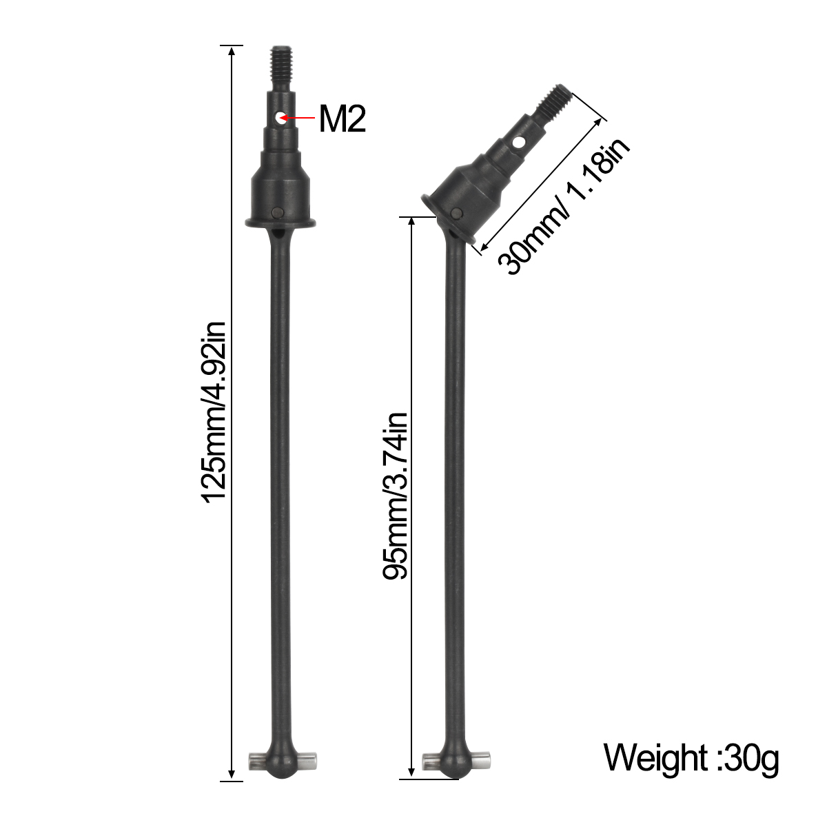 2Pcs Hard Steel Front Rear CVD - Rc Crawler Axle Parts บทวิจารณ์และราคา