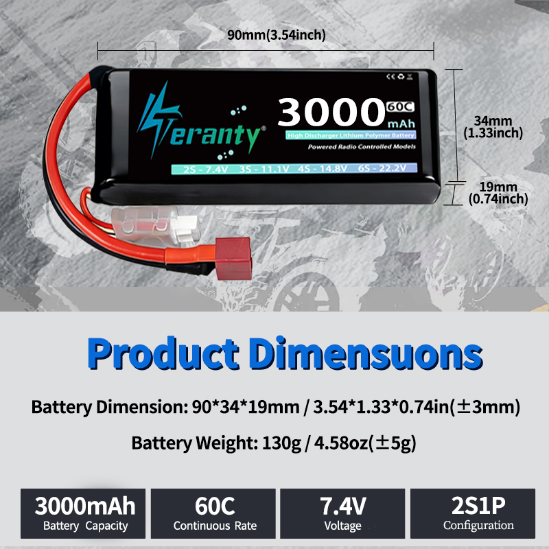 TERANTY 2S 3000mAh Lipo Batter - Drone Rc Leading บทวิจารณ์และราคา