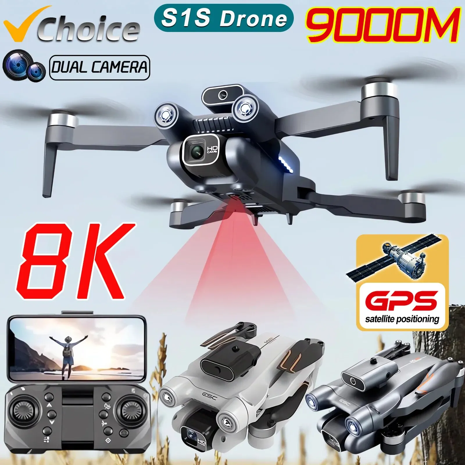 New S1S 5G GPS Drone Camera 8K - Drone Z บทวิจารณ์และราคา