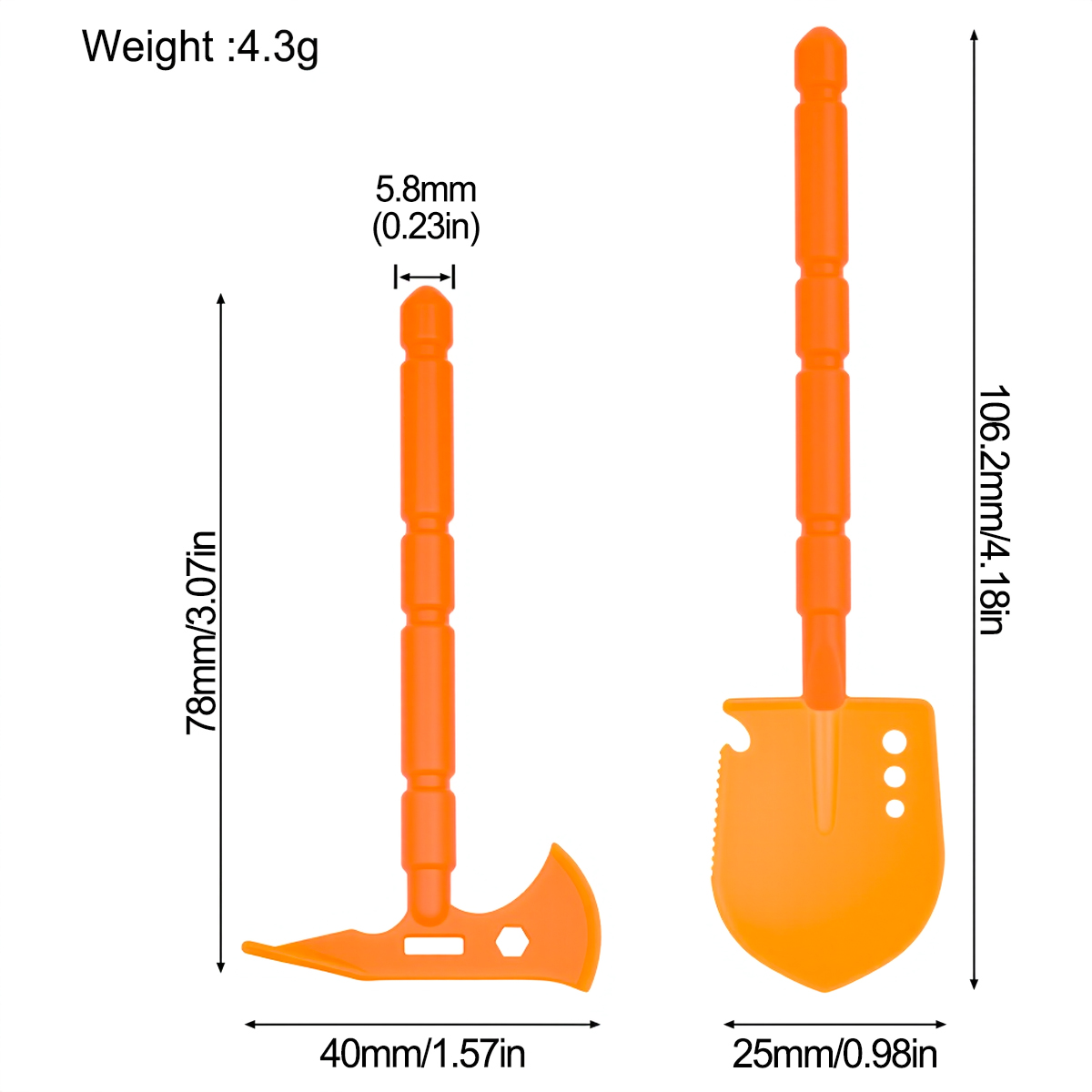Nylon Shovel & Pickaxe Set - S - Rc Crawler Axle Parts บทวิจารณ์และราคา