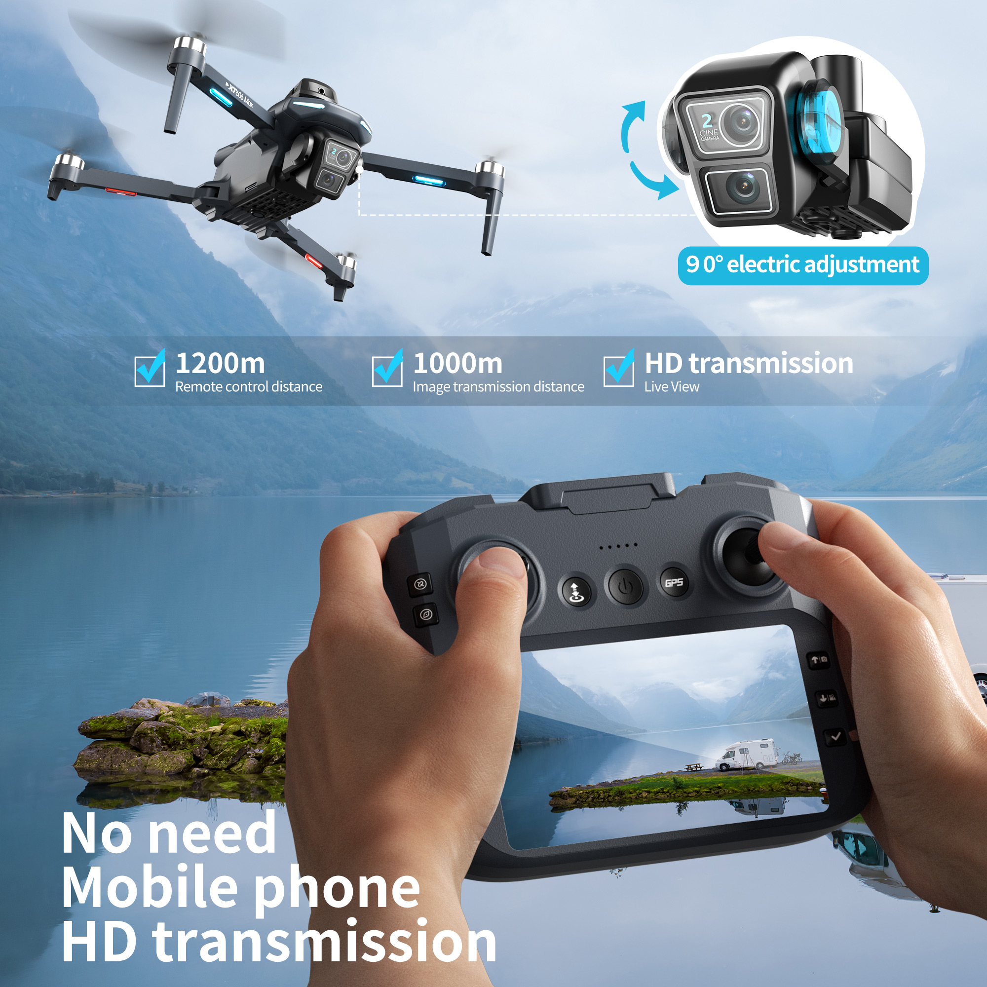 XT606 MAX GPS NEW Drone 8k Pro - Drone Top Rc บทวิจารณ์และราคา