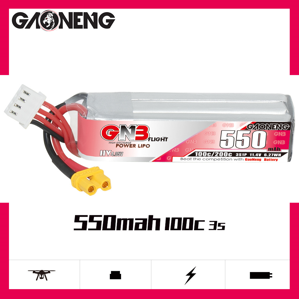 GNB HV 11.4V 550mAh 100C/200C  - Drone Rc Race บทวิจารณ์และราคา