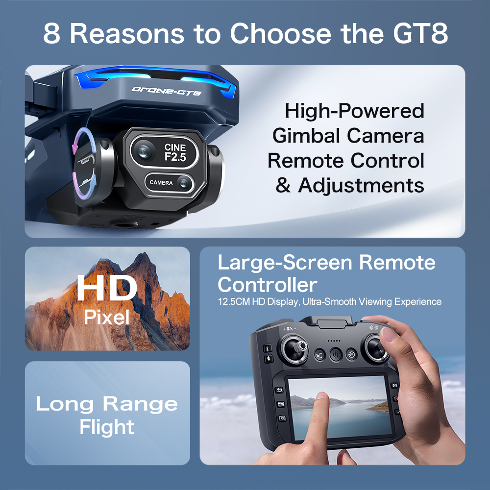 New Hot Sale GT8 Drone 4K Prof - Drone Top Rc บทวิจารณ์และราคา