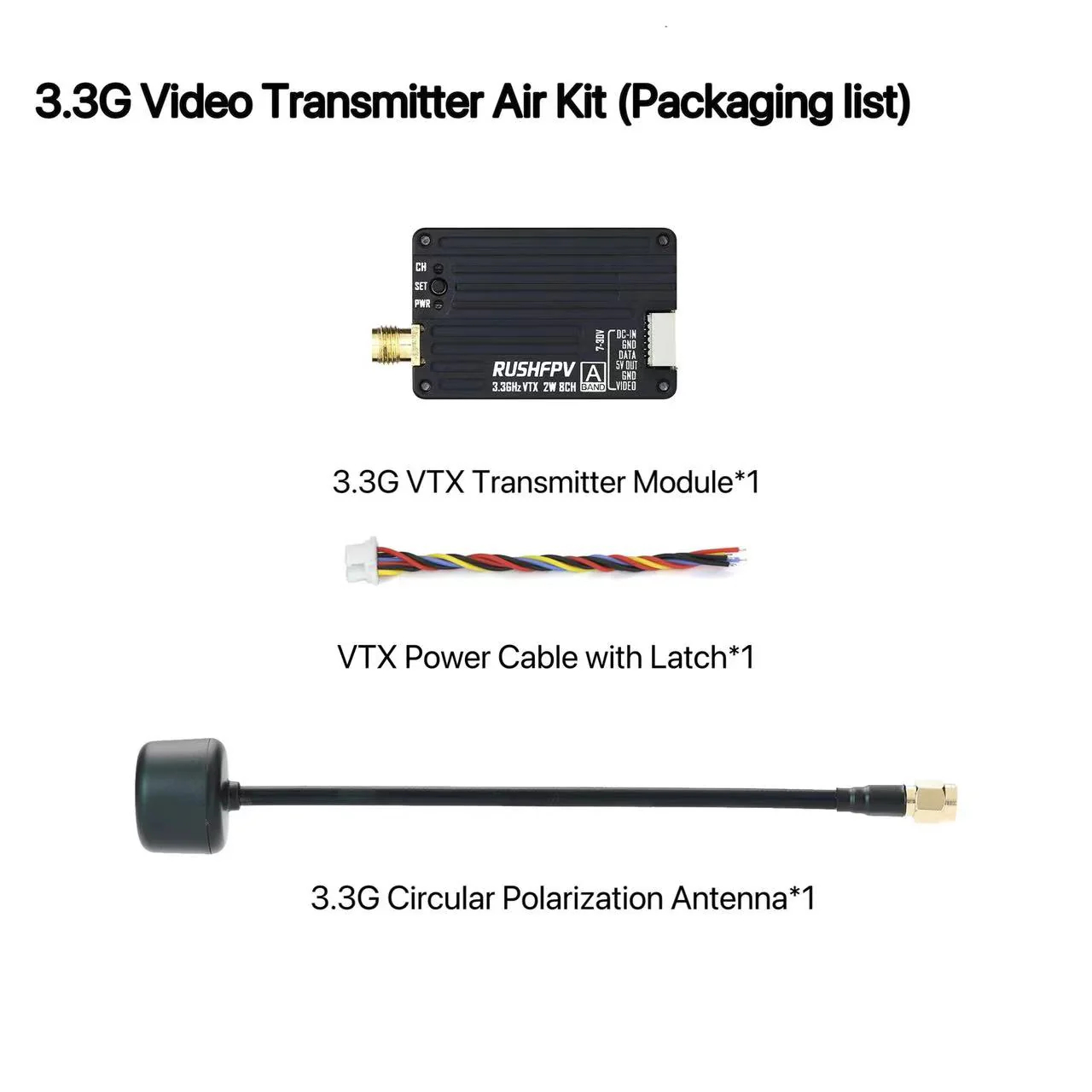 RUSHFPV 3.3G 2W VTX Transmitte - Drone Rc Airplane บทวิจารณ์และราคา