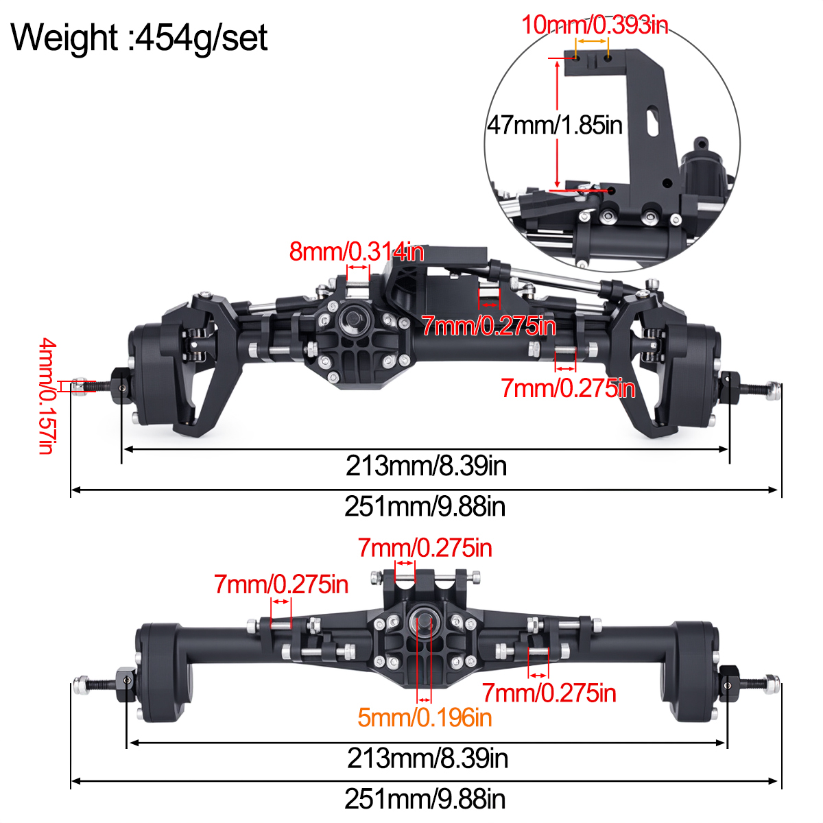 Plastic Complete Front Rear Po - Rc Crawler Axle Parts บทวิจารณ์และราคา