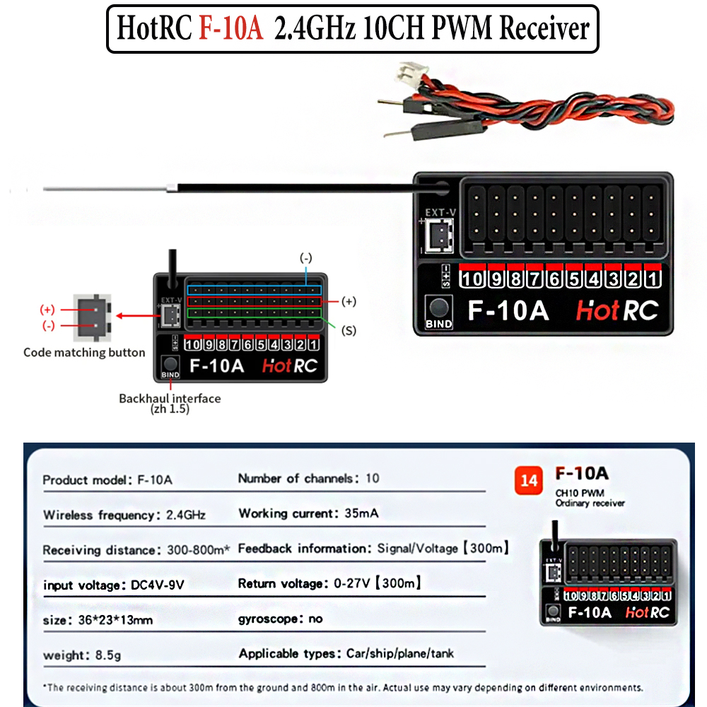 Hotrc Hot rc HT-10A HT10A 2.4G - Drone Rc Parts บทวิจารณ์และราคา