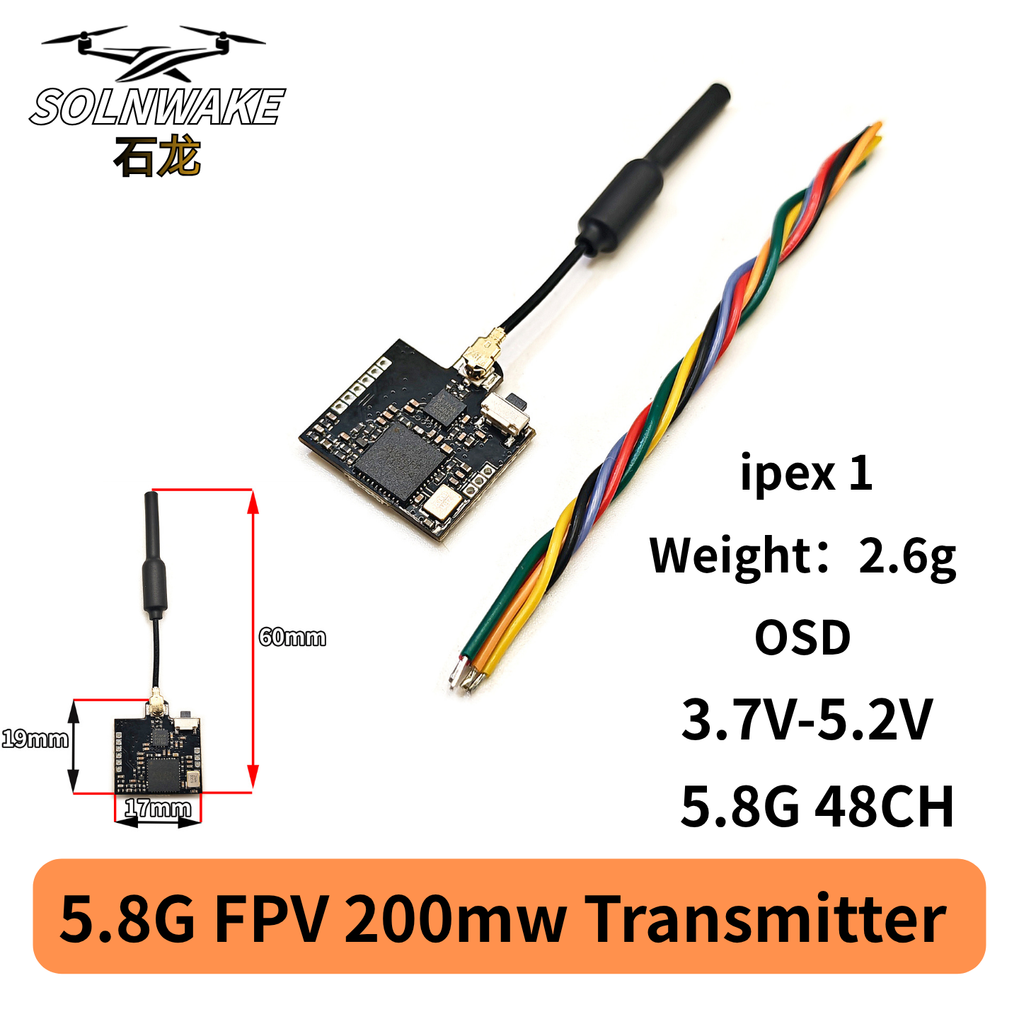 SLONWAKE Nano 5.8G 48CH 200mW  - Drone Rc Airplane บทวิจารณ์และราคา