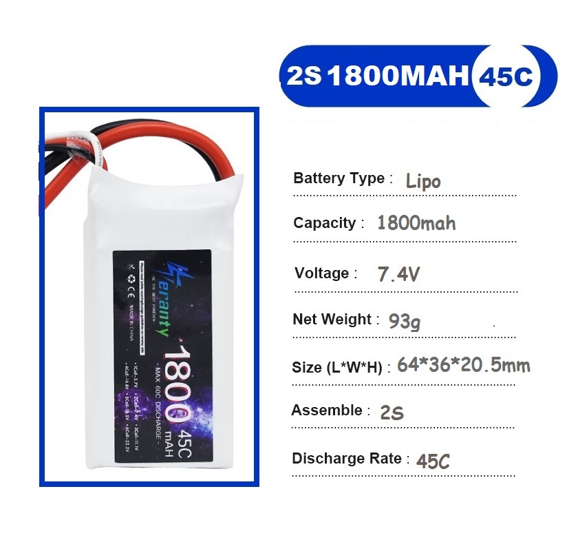 2PCS 7.4V Lipo 2S Battery 1500 - Drone Rc Race บทวิจารณ์และราคา