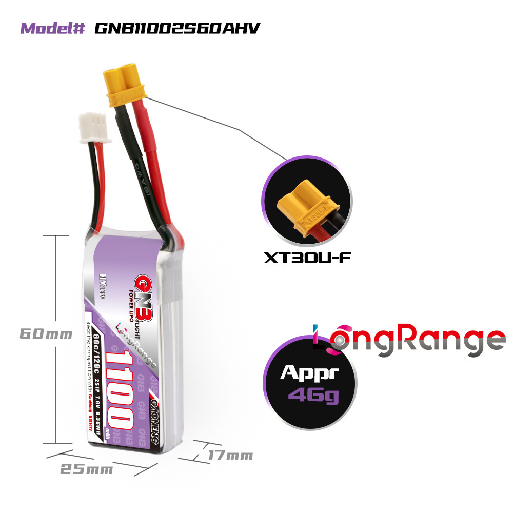 GNB 1100mAh 2S 3S 4S 6S 60C/12 - Drone Rc Race บทวิจารณ์และราคา