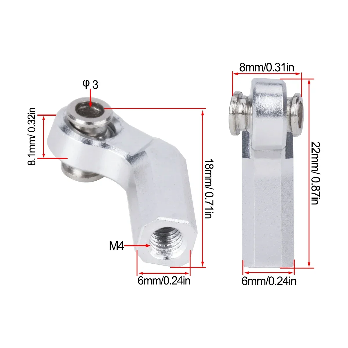 4Pcs Metal M4 Link Rod Joint B - Rc Crawler Axle Parts บทวิจารณ์และราคา