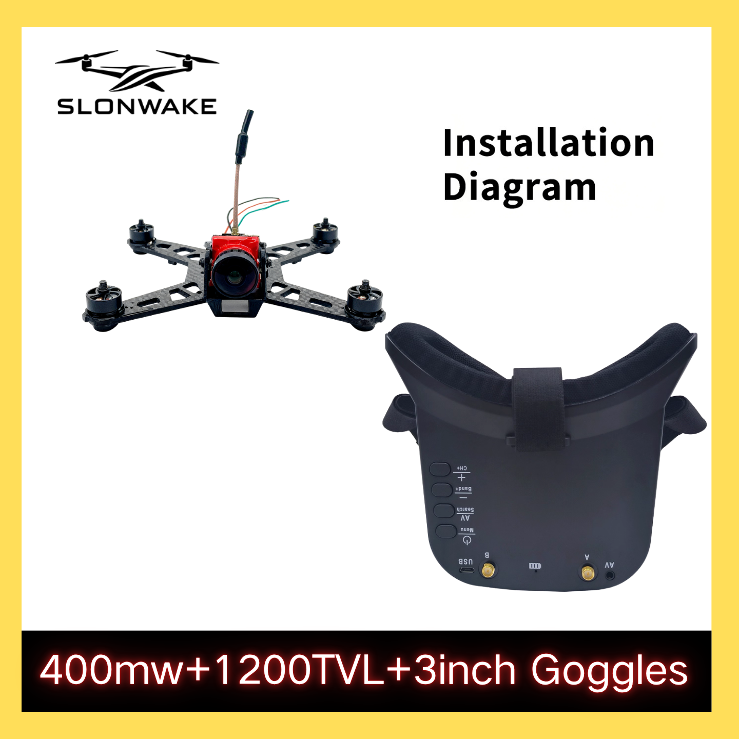 SLONWAKE 5.8G 48CH FPV 400mw V - Drone Rc Airplane บทวิจารณ์และราคา