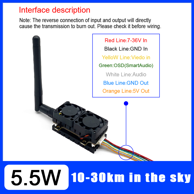 Long Range 5.8GHz 5.5W Video T - Drone Rc Board บทวิจารณ์และราคา