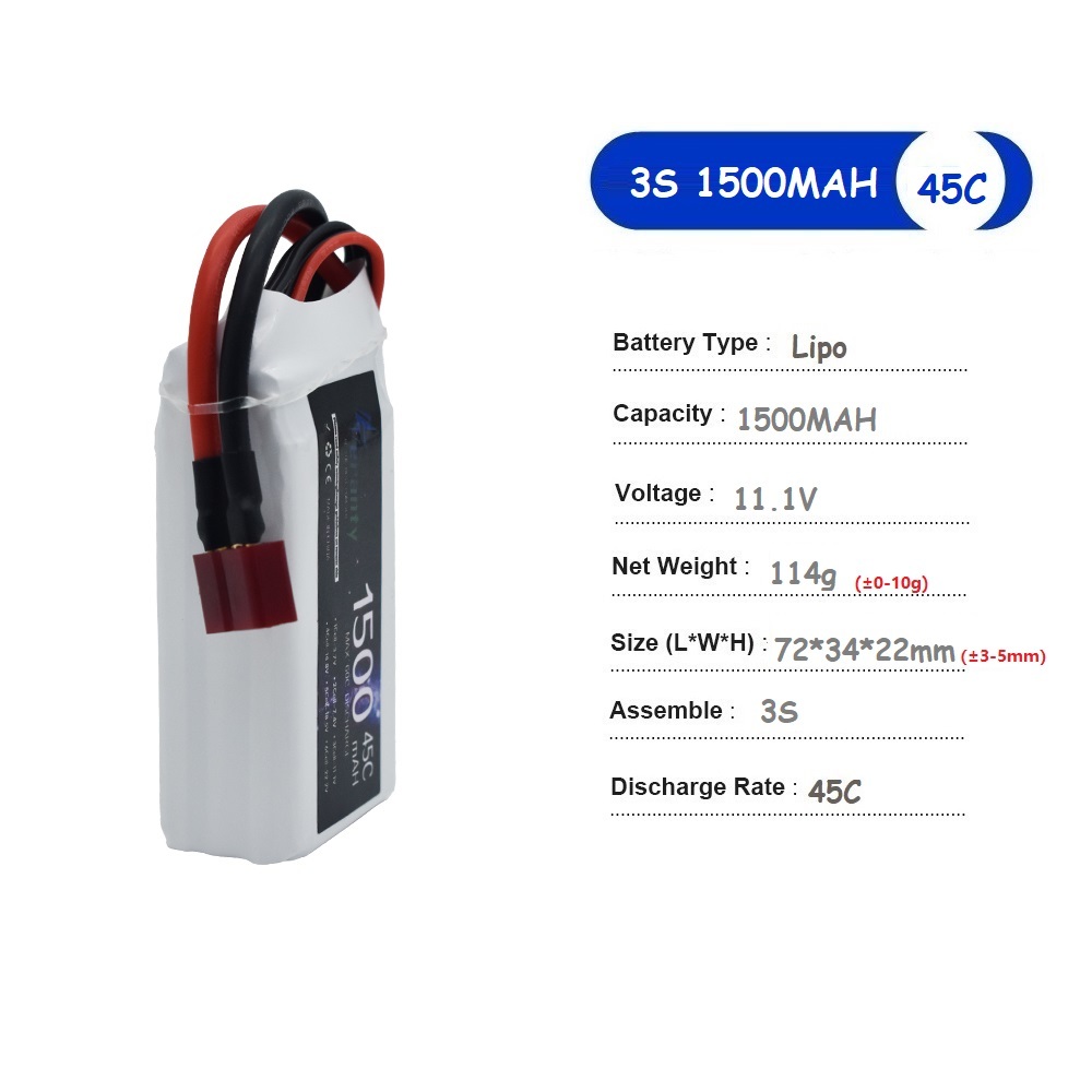 11.1V LiPo Battery 3S 1500mah  - Drone Rc Race บทวิจารณ์และราคา
