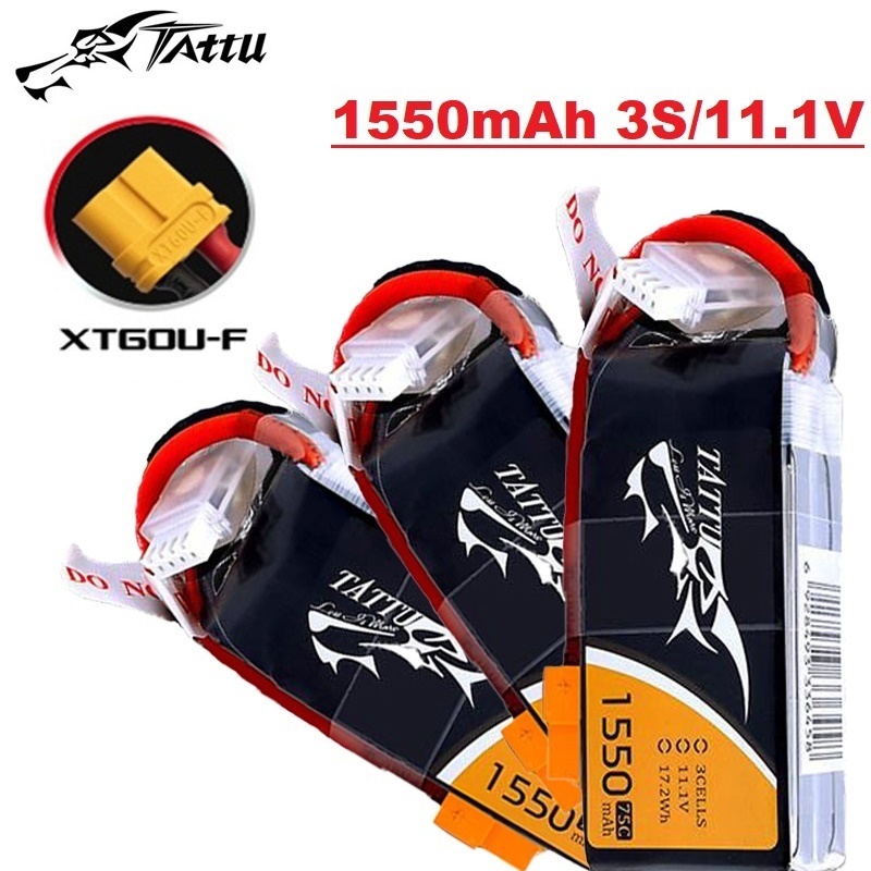 TATTU 3S 11.1V 1550mAh 75C LiP - Drone Rc Race บทวิจารณ์และราคา